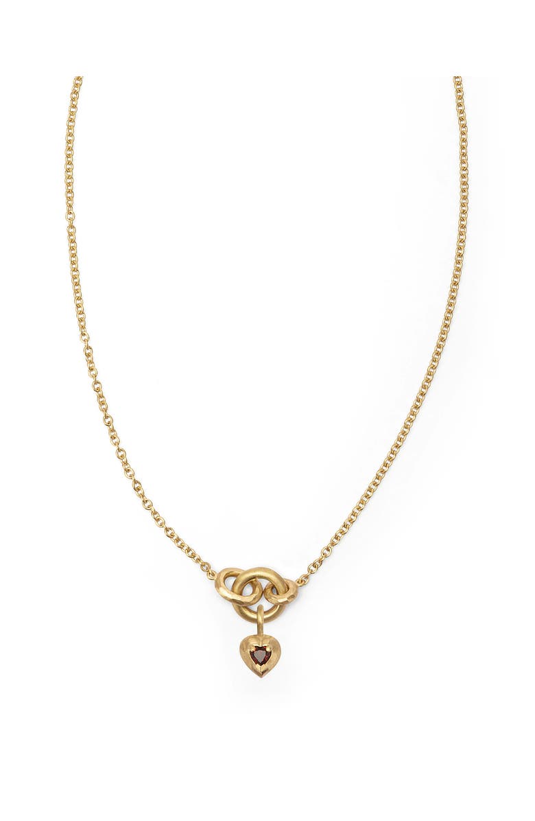 Eloise Jewelry Voyage Necklace Light Chain with Heart Charm Red Garnet, Main, color, Red Garnet