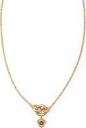 Eloise Jewelry Voyage Necklace Light Chain with Heart Charm Red Garnet