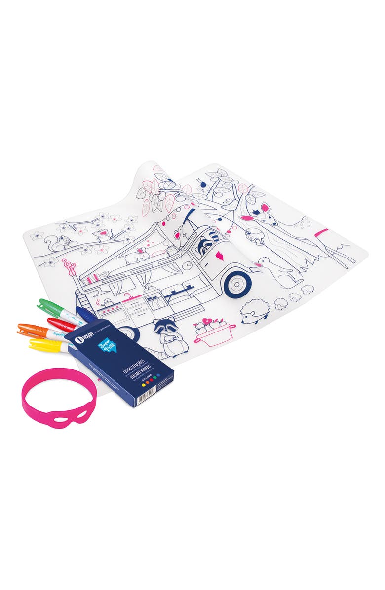 Scrunch Dream Van Reusable Coloring Mat & Washable Markers, Alternate, color, Multi