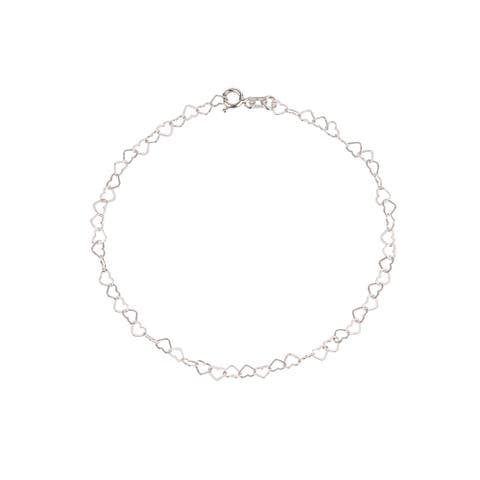 Love Heart Sterling Silver Chain Bracelet