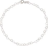 Spero London Love Heart Sterling Silver Chain Bracelet