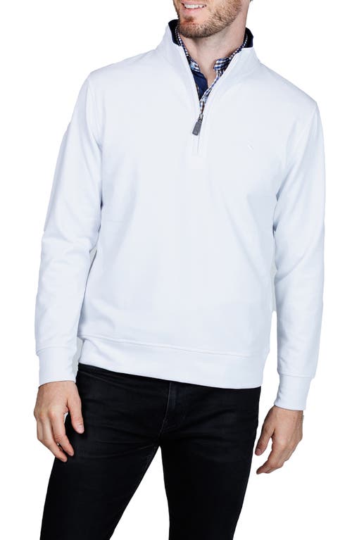 Tailorbyrd Fleece Quarter Zip Jacket In White