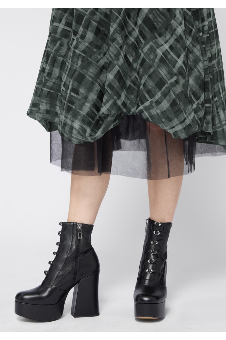 Rhoswen Layered Check Hitched Skirt, Alternate, color, Grey