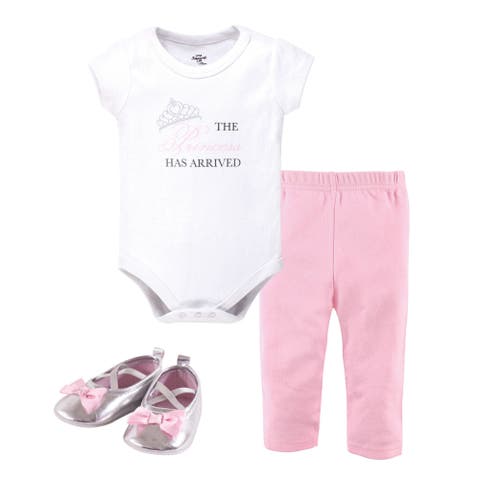 Little One's Cotton Outfit Set Bodysuit, Pants, and Matching Shoes