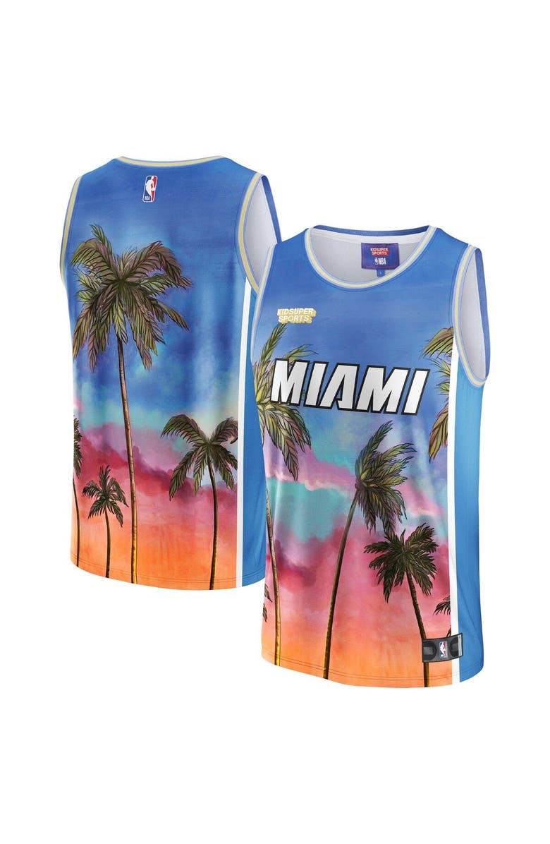 NBA X KIDSUPER Unisex NBA & KidSuper Studios by Fanatics Blue Miami Heat Hometown Jersey, Main, color, Blue