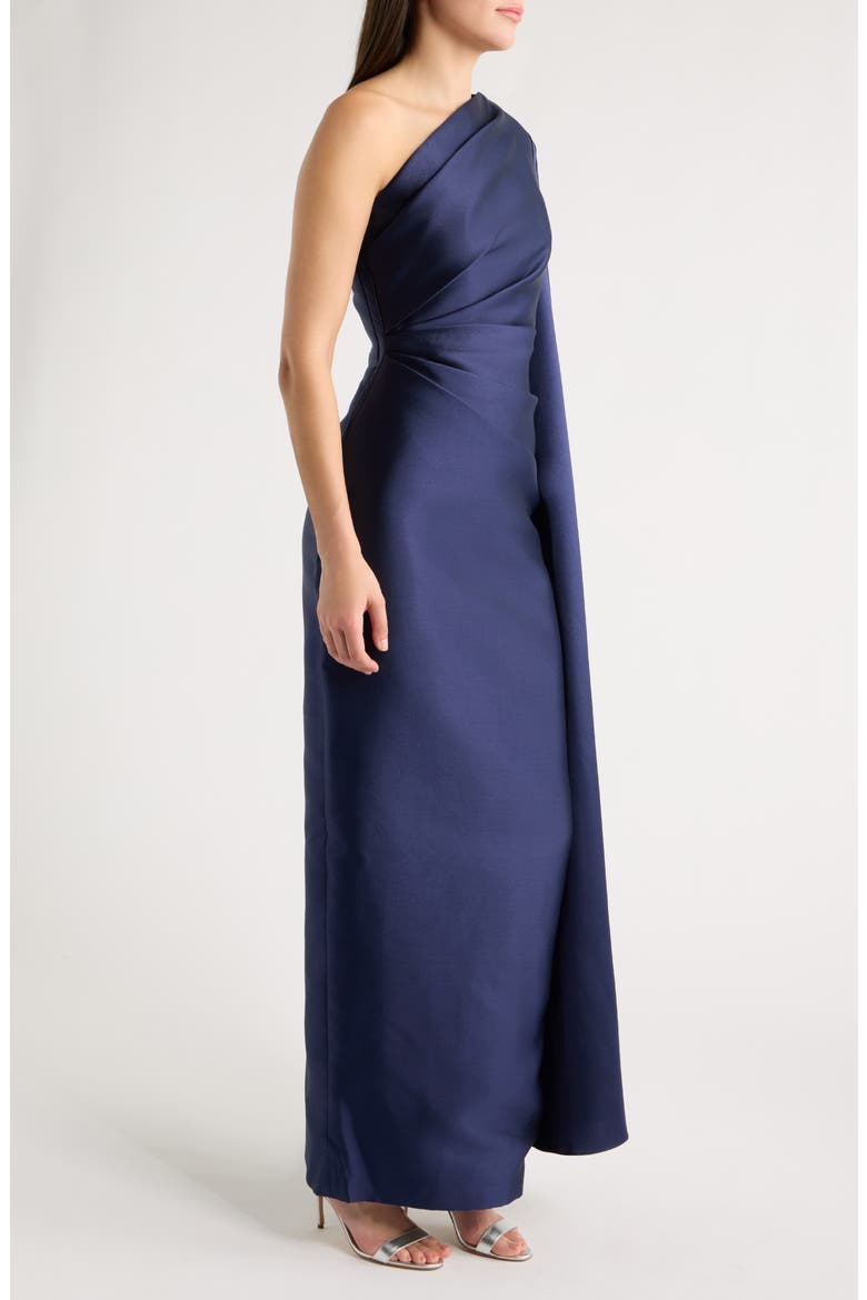 Veya One-Shoulder Gown, Alternate, color, NAVY