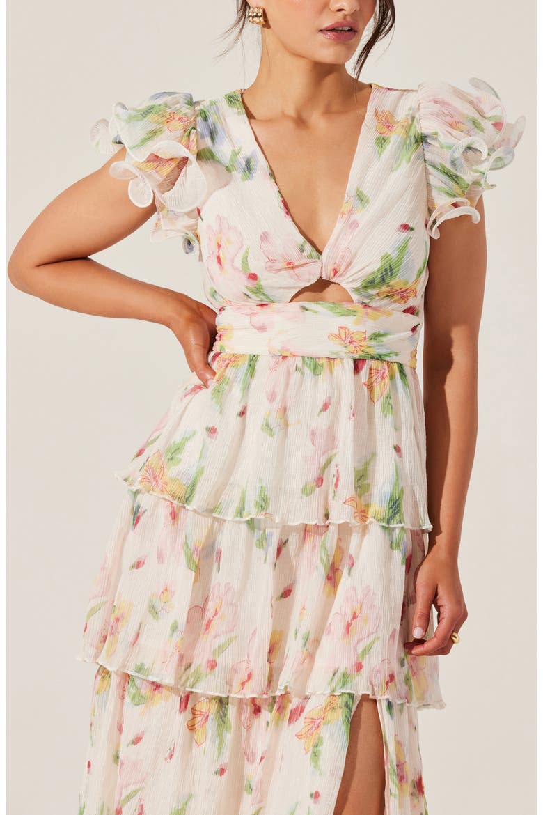 Emporia TIered Ruffle Dress, Alternate, color, CREAM PINK FLORAL