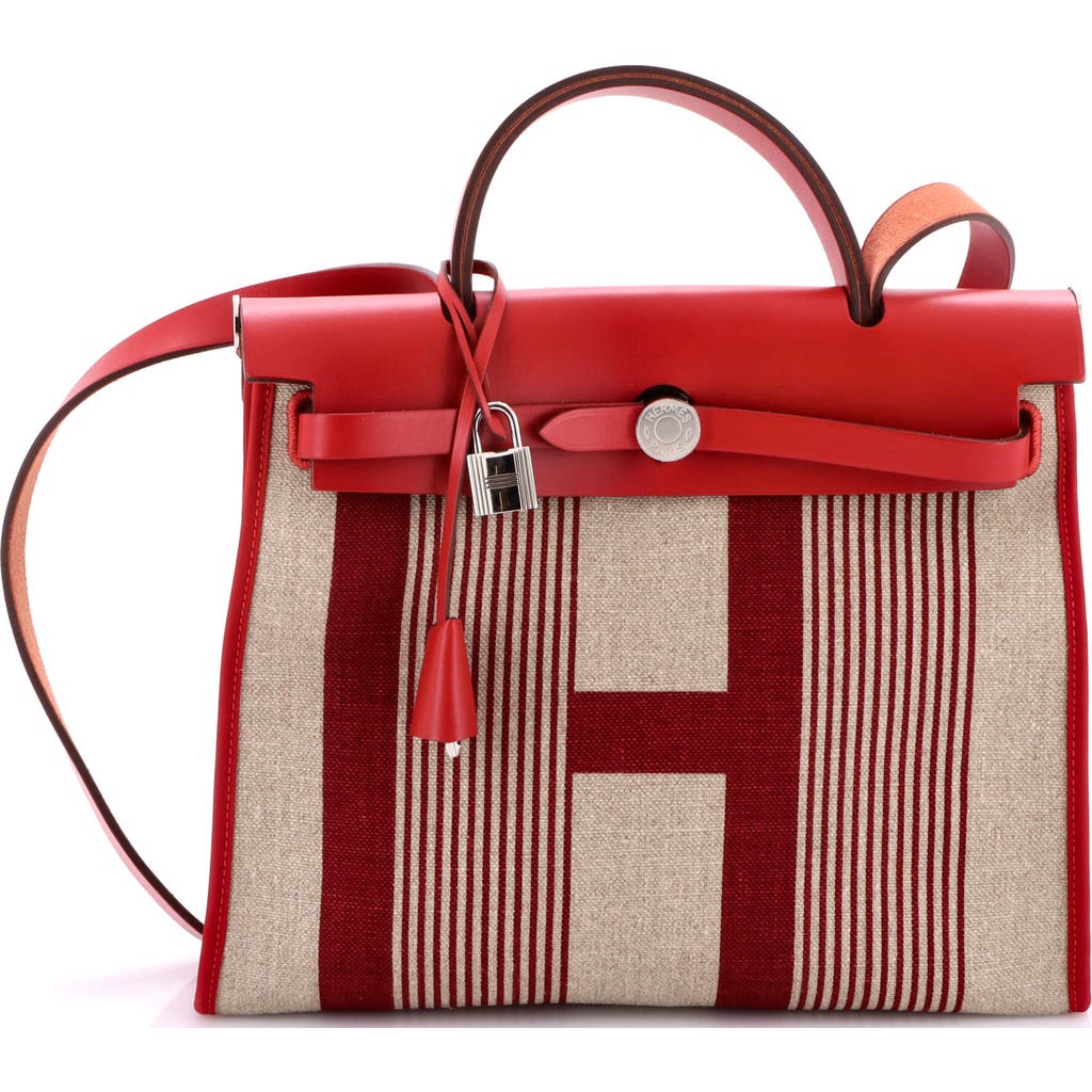Pre-owned Hermes Hermes Herbag Zip H Vibration Toile And Leather 31