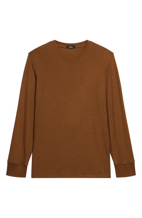 Theory Essential Long Sleeve T-shirt In Brown