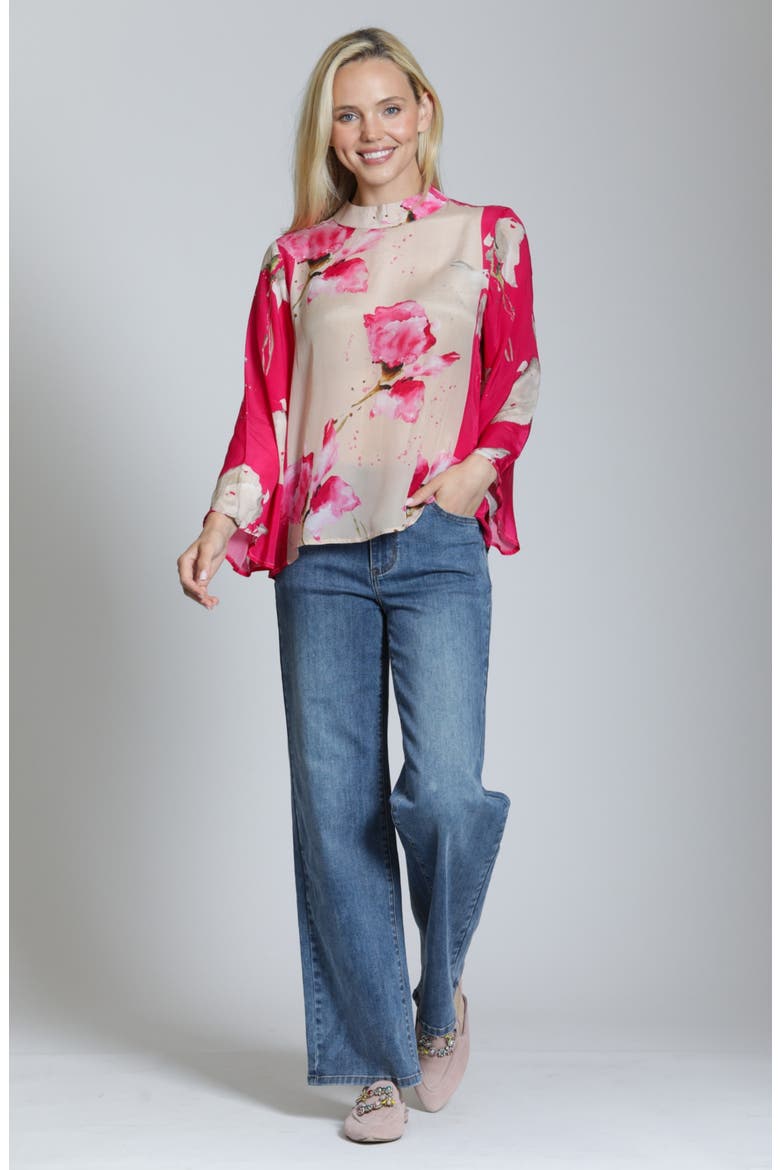 Floral Top, Alternate, color, PINK MULTI