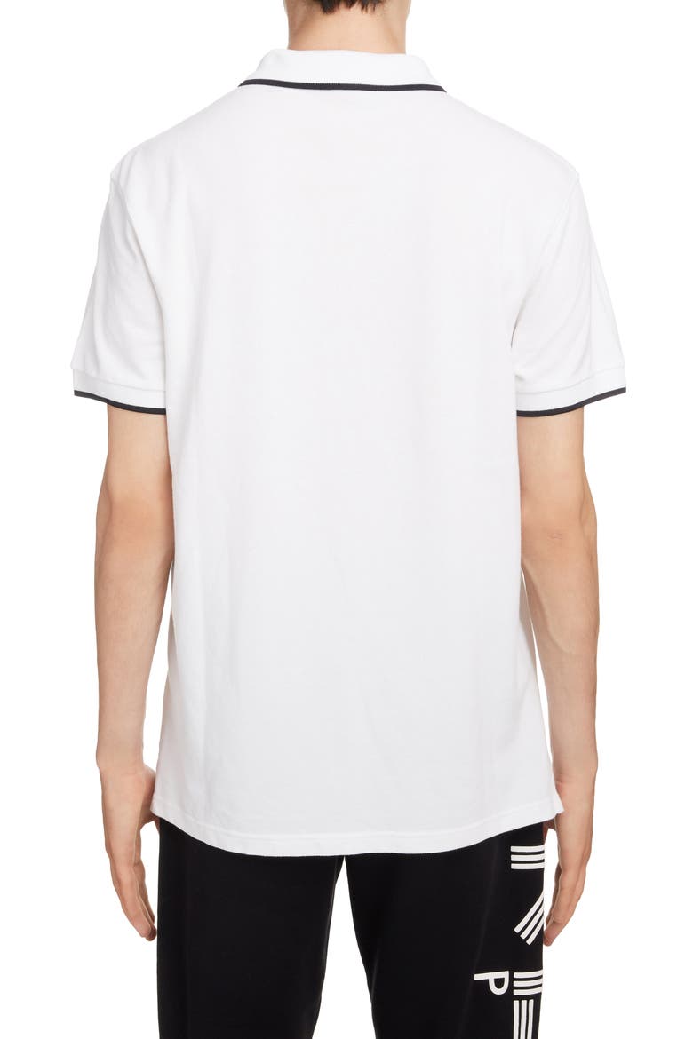 Tiger Crest Tipped Piqué Polo, Alternate, color, WHITE