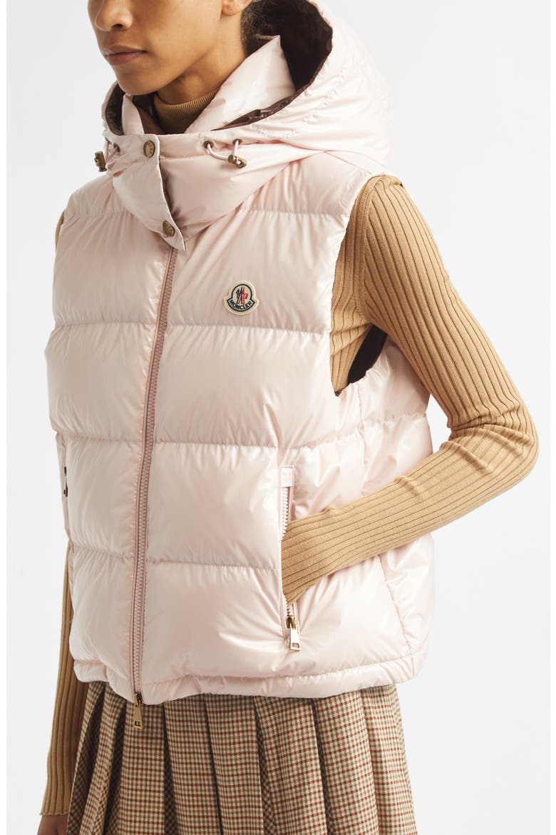 Niverolle Crop Down Vest, Alternate, color, PINK