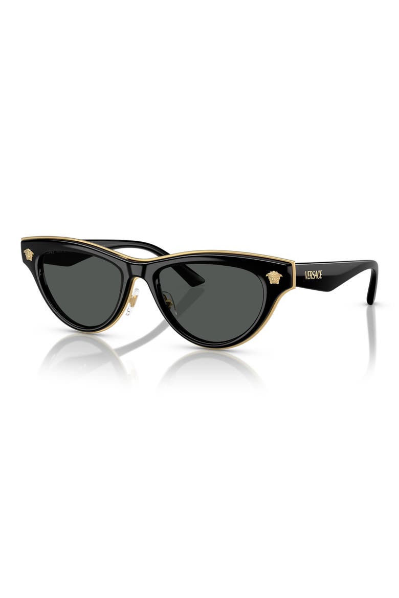 52mm Cat Eye Sunglasses, Alternate, color, BLACK