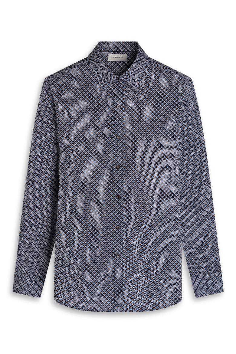 Julian Shaped Fit Neat Cotton Button-Up Shirt, Alternate, color, TRUFFLE