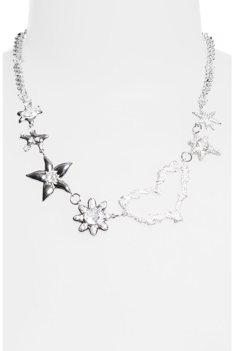 Heart Flame Constellation Necklace, Alternate, color, CRYSTAL CLEAR