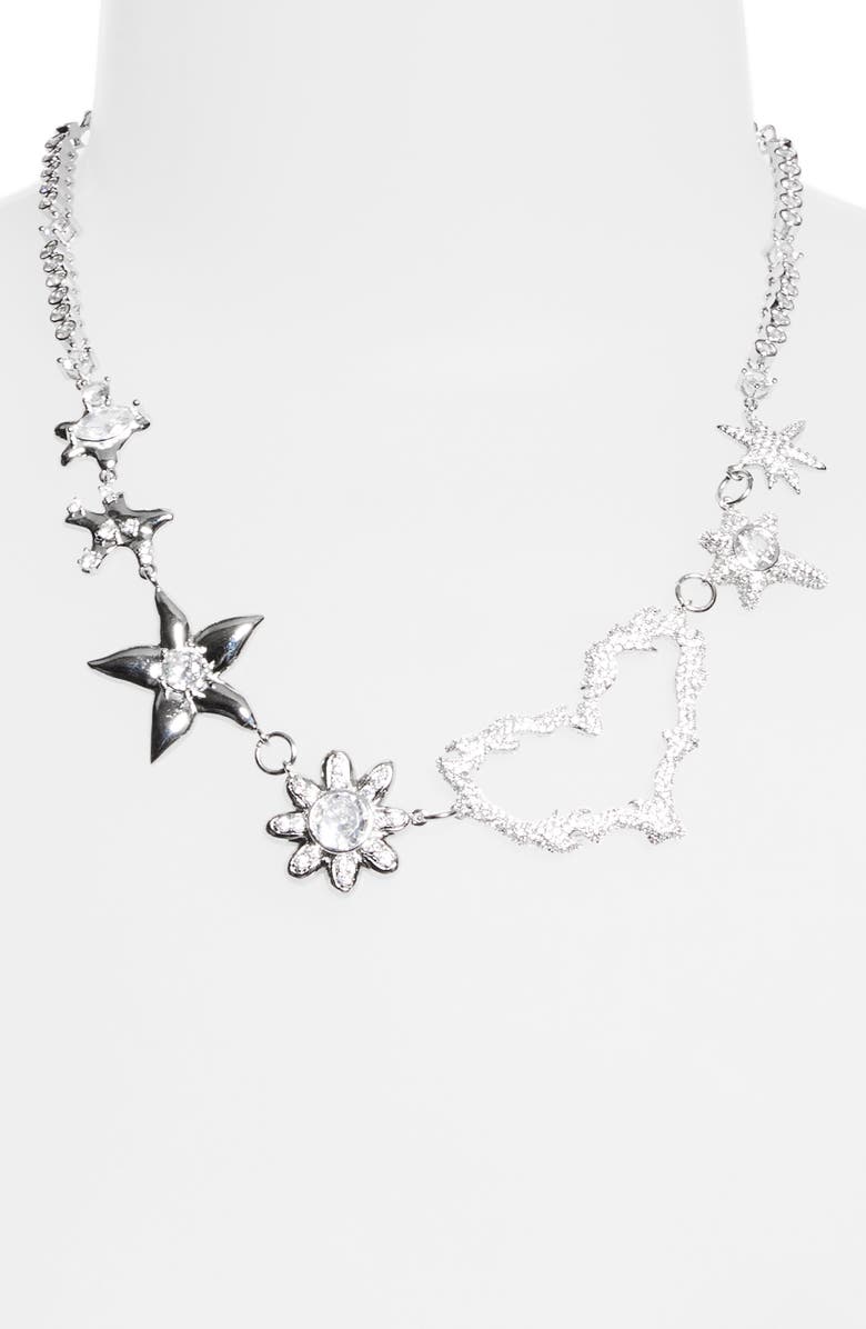 Collina Strada Heart Flame Constellation Necklace, Alternate, color, Crystal Clear