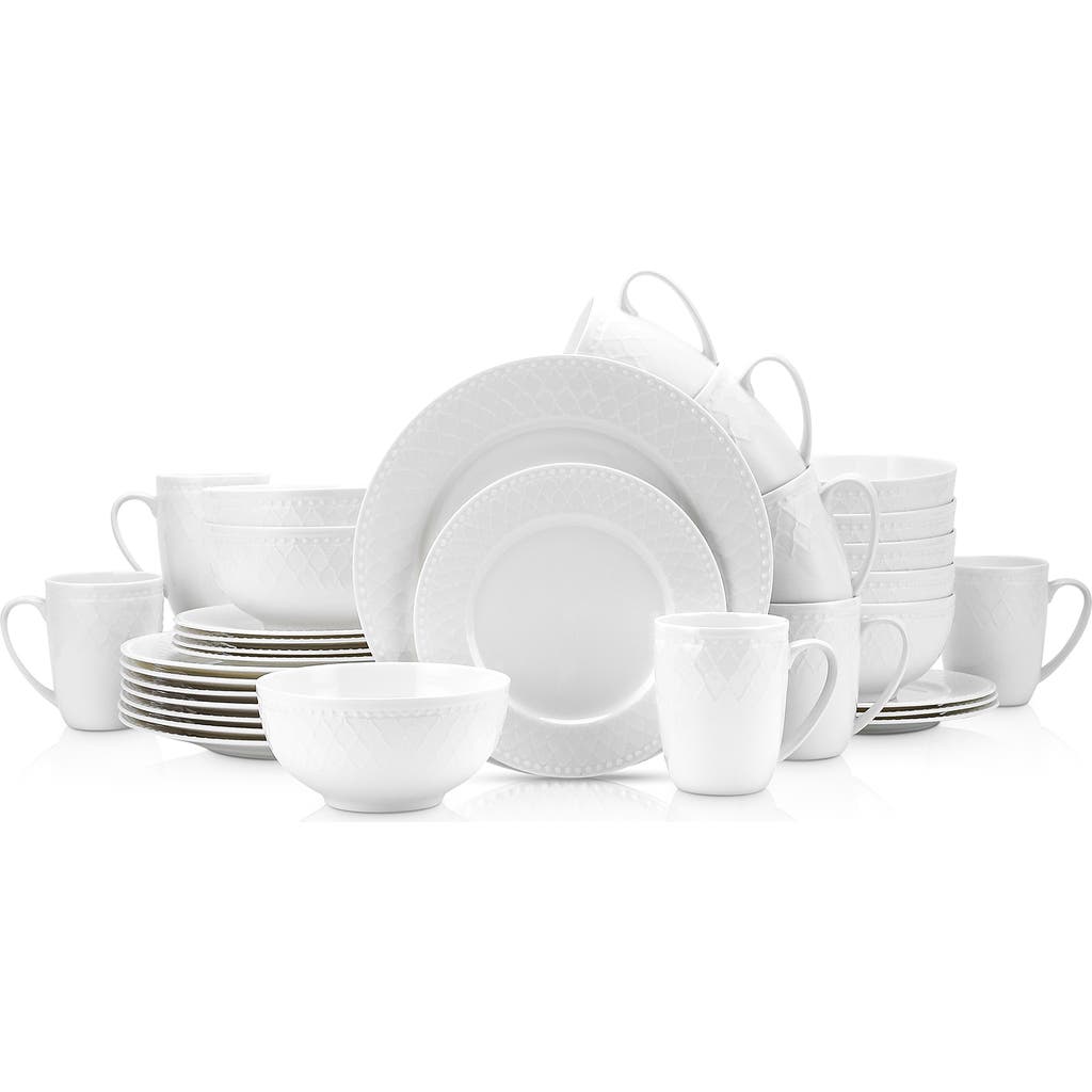 Stone Lain Alexandria Bone China 32-piece Dinnerware Set In White