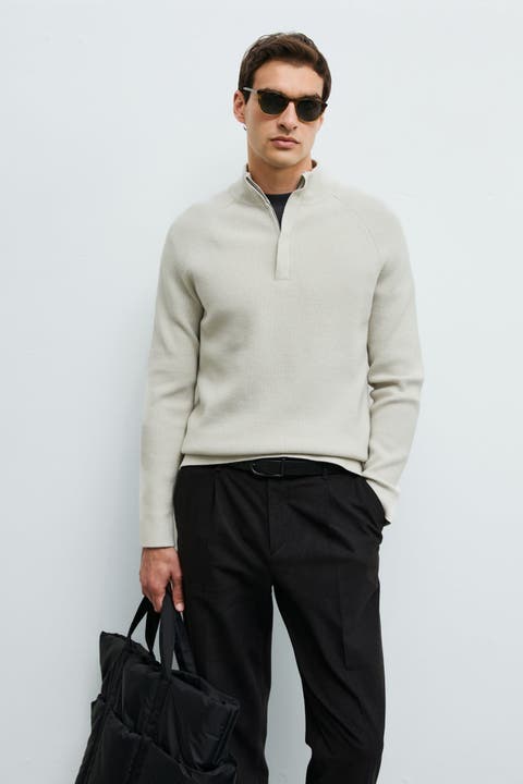 Lufian Gabi Men's Quarter Zip Sweater