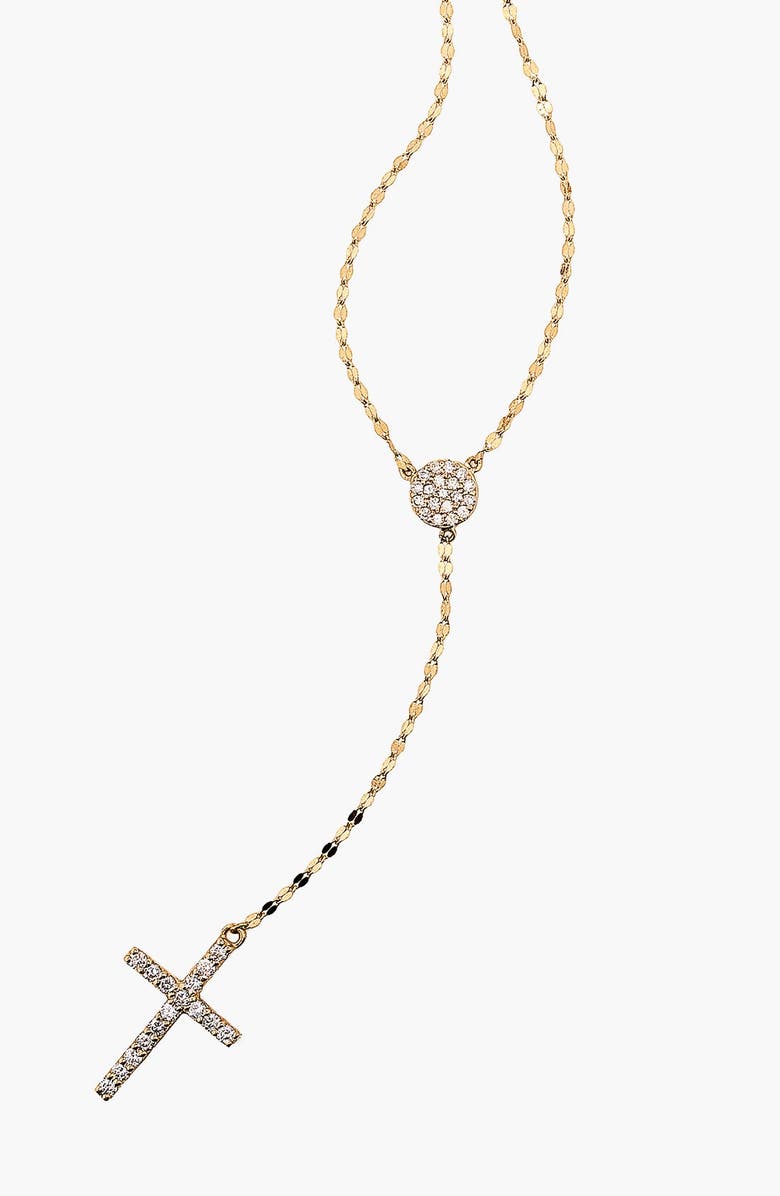 LANA Jewelry 'Fatale' Diamond Cross Y-Necklace, Alternate, color, 