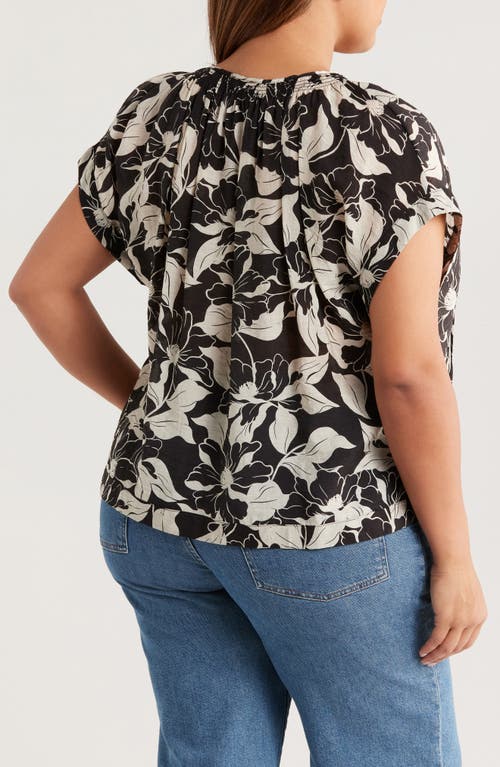 VINCE CAMUTO VINCE CAMUTO FLORAL DOLMAN SLEEVE PEASANT TOP