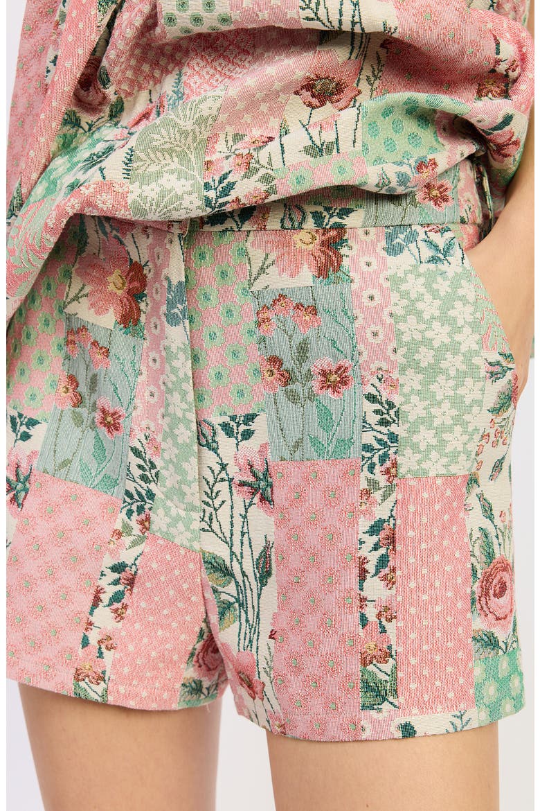 Gigi Woven Shorts, Alternate, color, PINK IVORY SAGE
