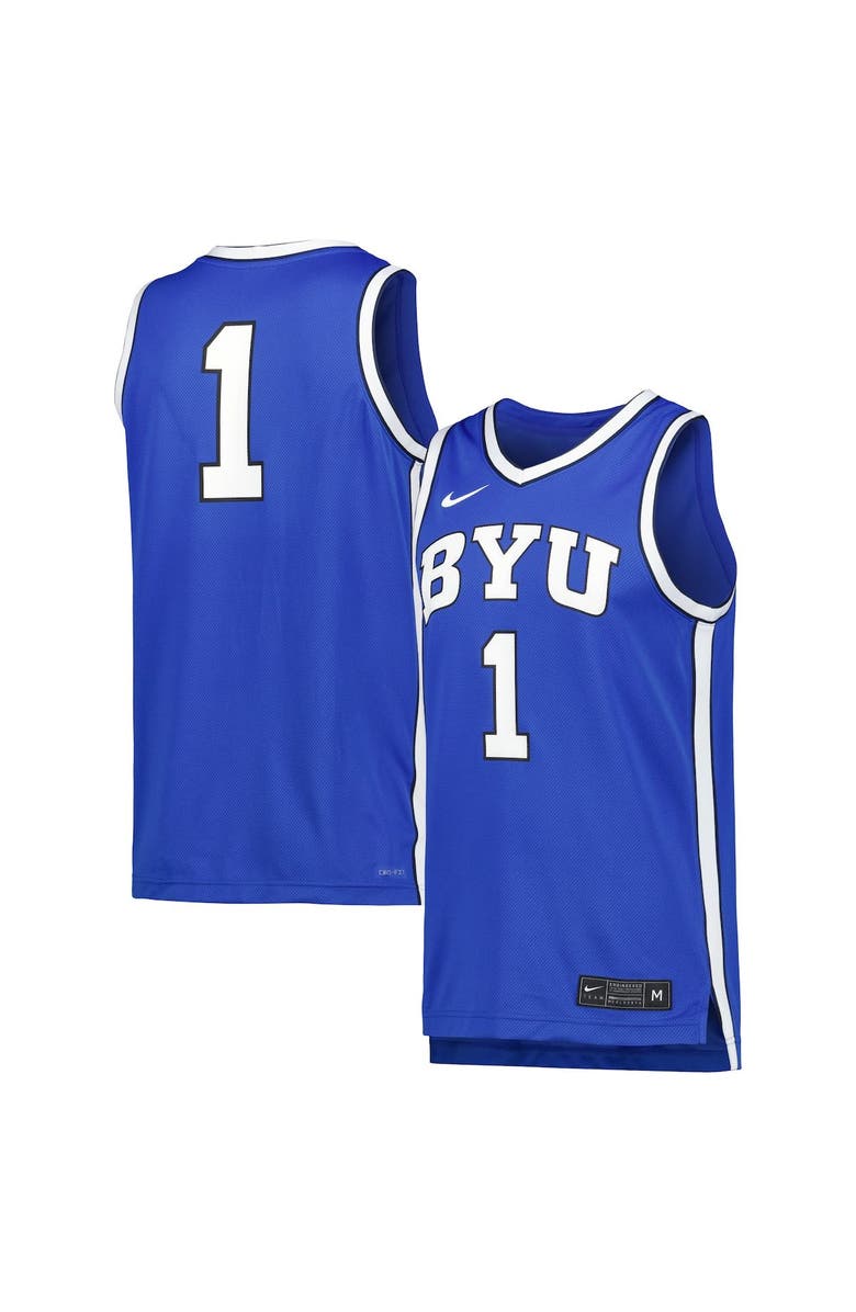Nike Men's Nike Royal BYU Cougars Replica Basketball Jersey, Alternate, color, 