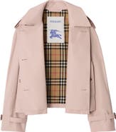 Burberry Haltye Cotton Gabardine Crop Trench Jacket