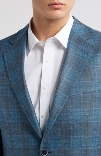 Hyperlight Soft Plaid Wool & Silk Blend Sport Coat
