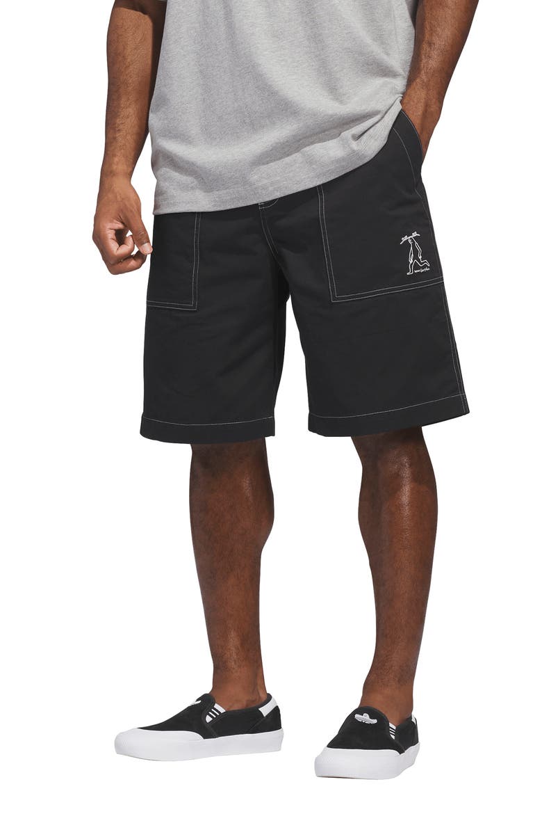 Mark Gonzales Skateboard Twill Shorts, Main, color, BLACK