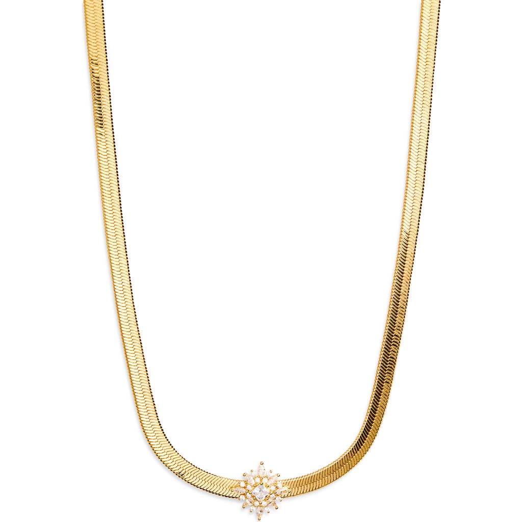 Nordstrom Cubic Zirconia Burst Snake Chain Necklace In Gold