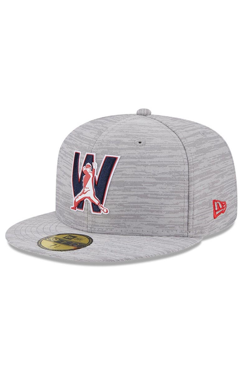New Era Men's New Era  Gray Washington Nationals 2023 Clubhouse 59FIFTY Fitted Hat, Main, color, 