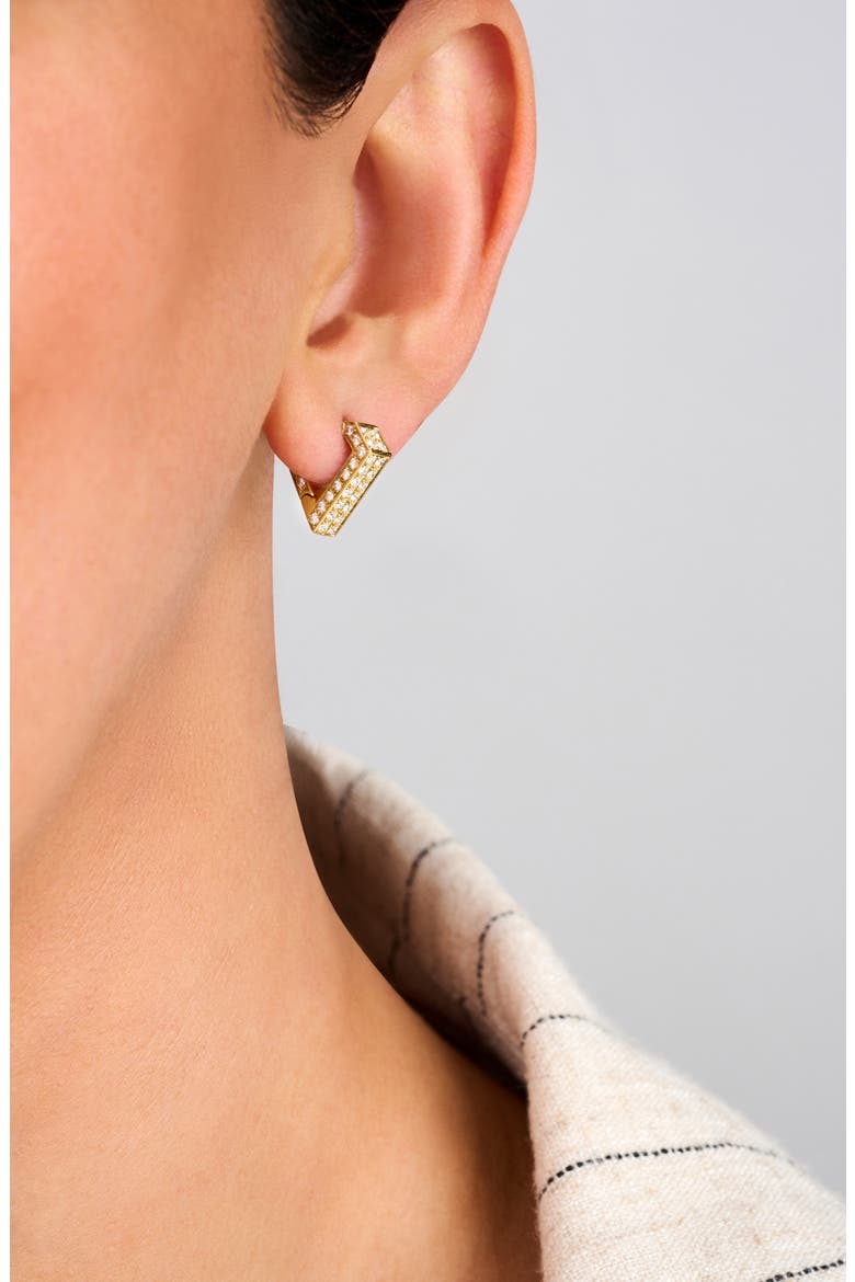 Mini Brute Diamanti Diamond Huggie Hoop Earrings, Alternate, color, YELLOW GOLD