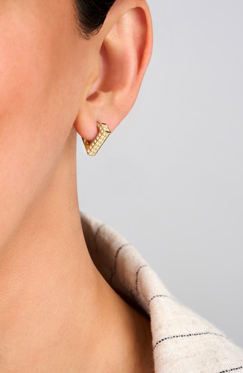 DRIES CRIEL Mini Brute Diamanti Diamond Huggie Hoop Earrings, Alternate, color, Yellow Gold