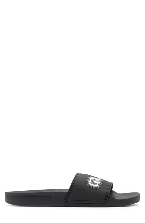 Quiksilver Rivi Wordmark Slide Sandal In Black/white