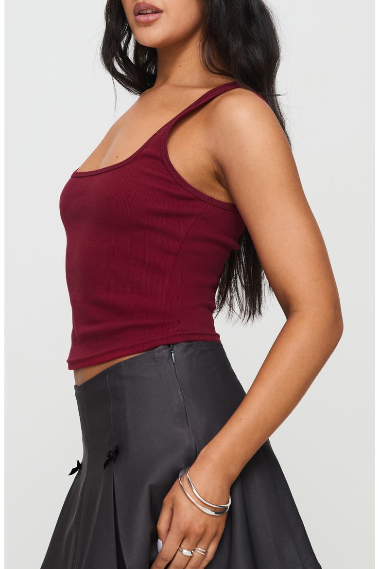 Baseline Square Neck Crop Tank, Alternate, color, RED