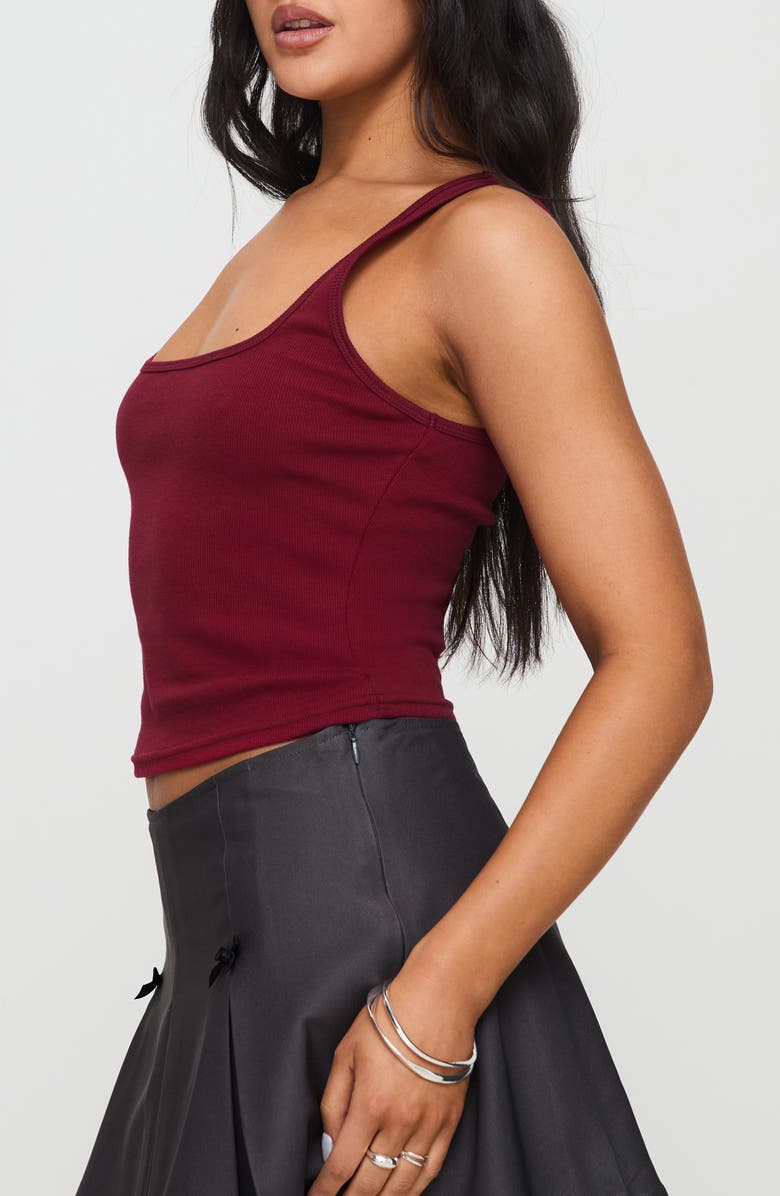 Princess Polly Baseline Square Neck Crop Tank, Alternate, color, Red