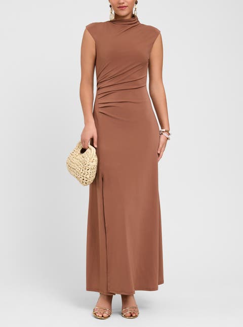 Ramy Mock Neck Maxi Dress