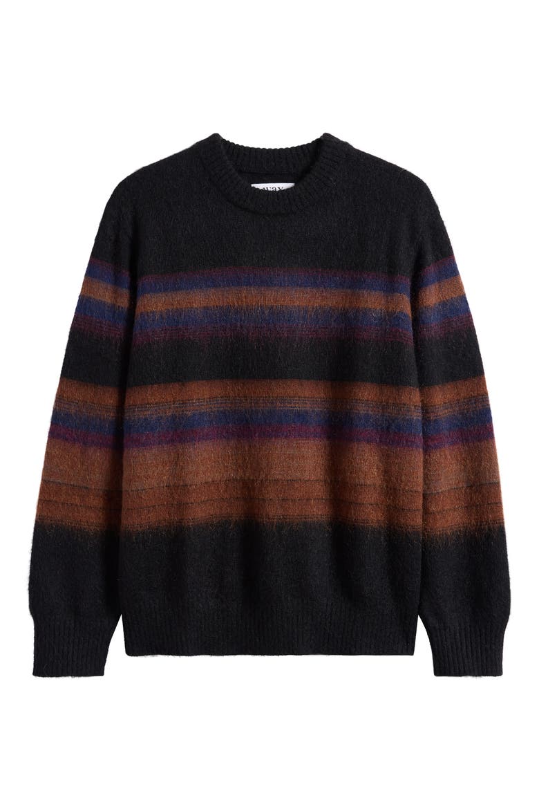 Wilde Brush Stripe Wool Blend Crewneck Sweater, Alternate, color, BLACK / DARK MULTI