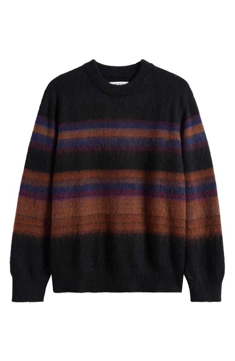 Wax London Wilde Brush Stripe Wool Blend Crewneck Sweater, Alternate, color, Black / Dark Multi