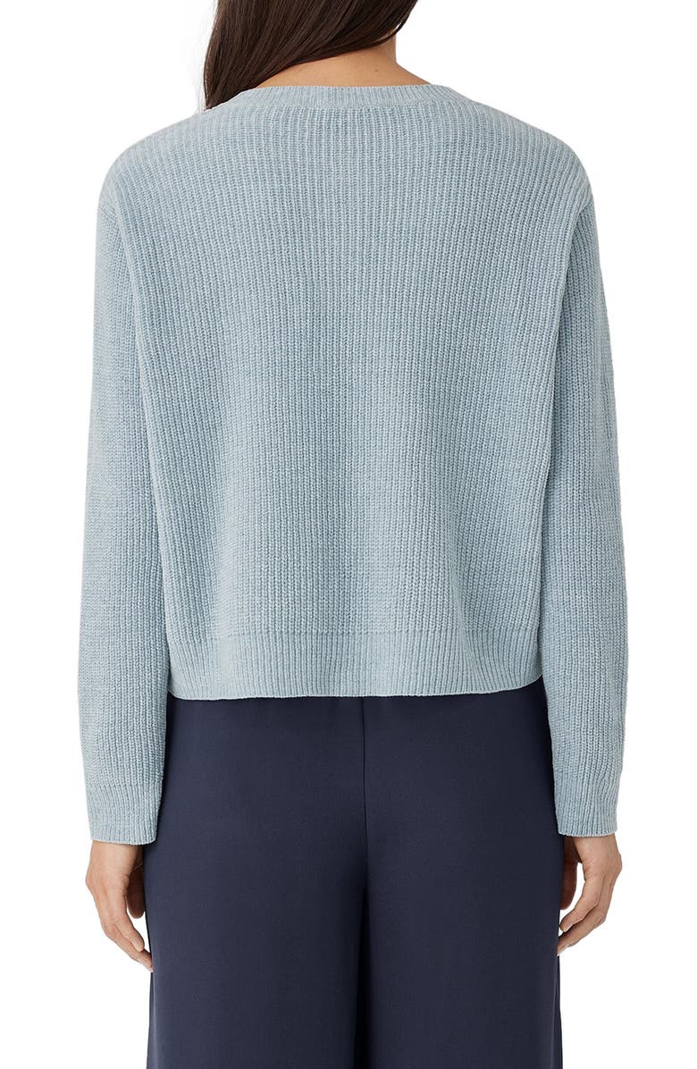 Eileen Fisher Crewneck Organic Cotton Chenille Cardigan, Alternate, color,