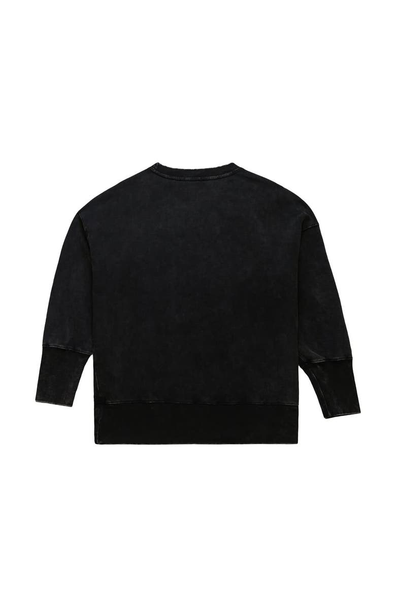 Mitchell & Ness Women's Mitchell & Ness  Black Detroit Lions Delineate Mineral Wash Crewneck Sweatshirt, Alternate, color, Black