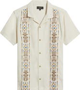 Roark Gonzo Embroidered Organic Cotton & Linen Camp Shirt