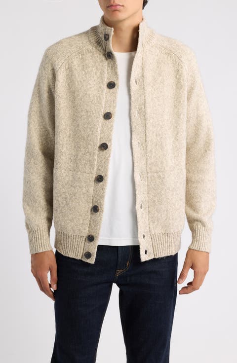 Mock Neck Button Front Cardigan