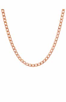 18k Rose Gold Plated Curb Chain Necklace