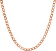 STEELTIME 18k Rose Gold Plated Curb Chain Necklace