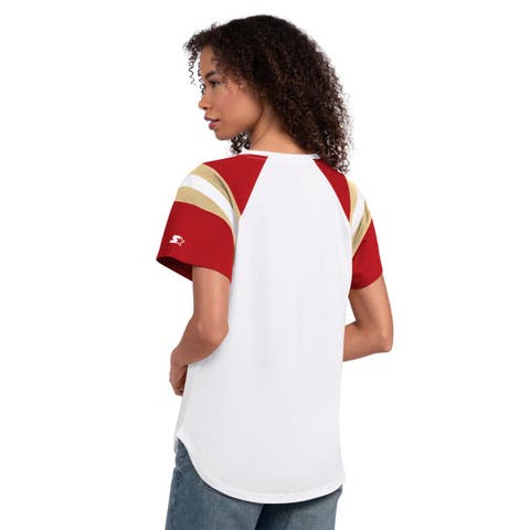 Women's Starter White San Francisco 49ers Game On Notch Neck T-Shirt