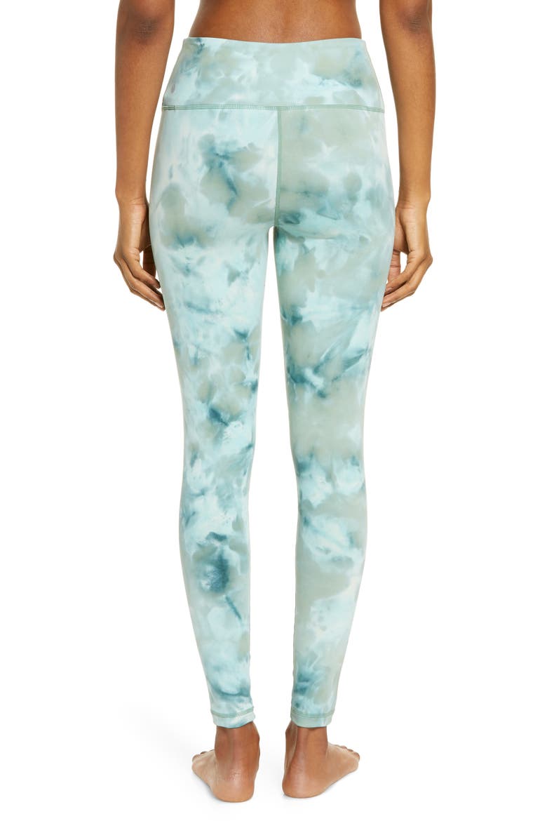 Spray Dye High Waist Leggings, Alternate, color, GREEN TOPIARY