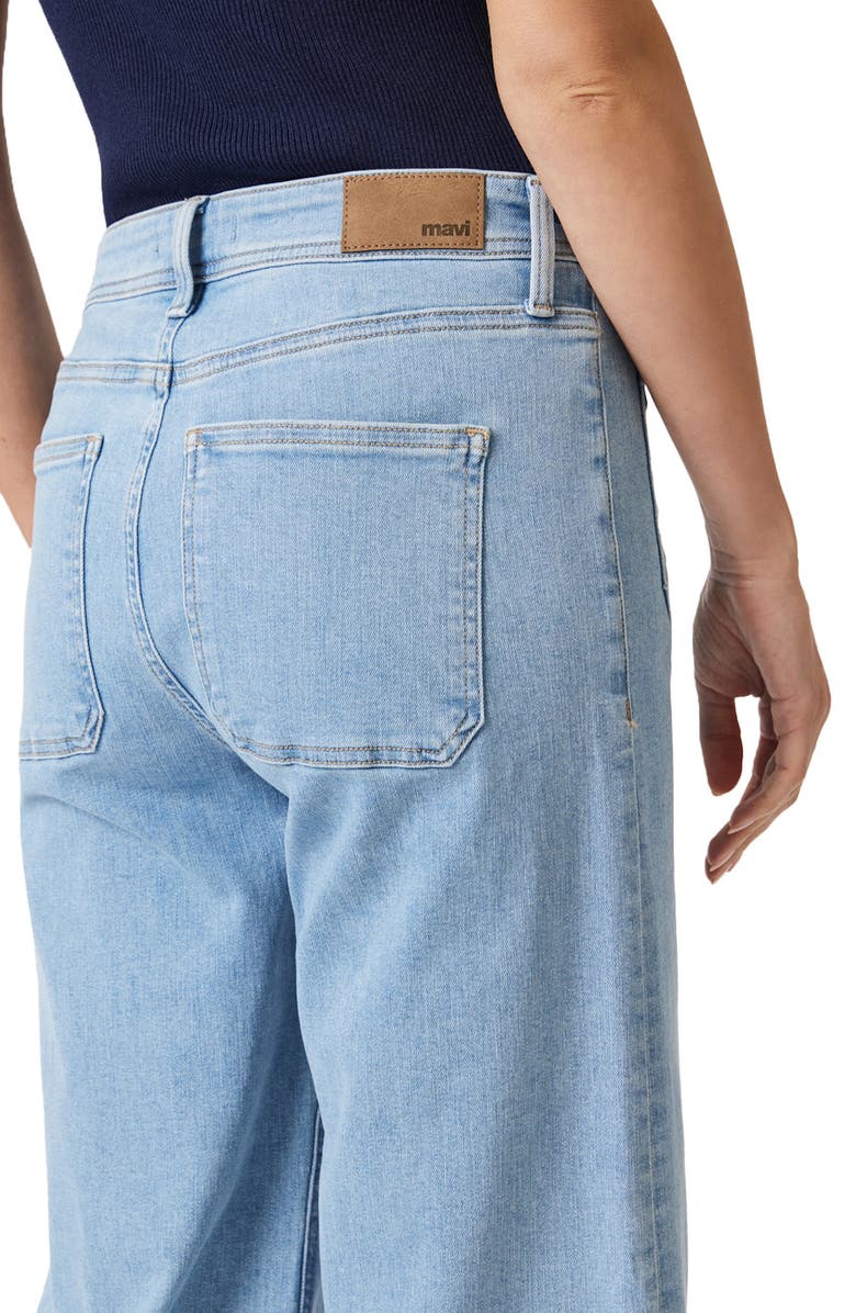 Mavi Jeans Paloma Marine Patch Pocket Ankle Wide Leg Jeans, Alternate, color, Light Blue Flex Blue