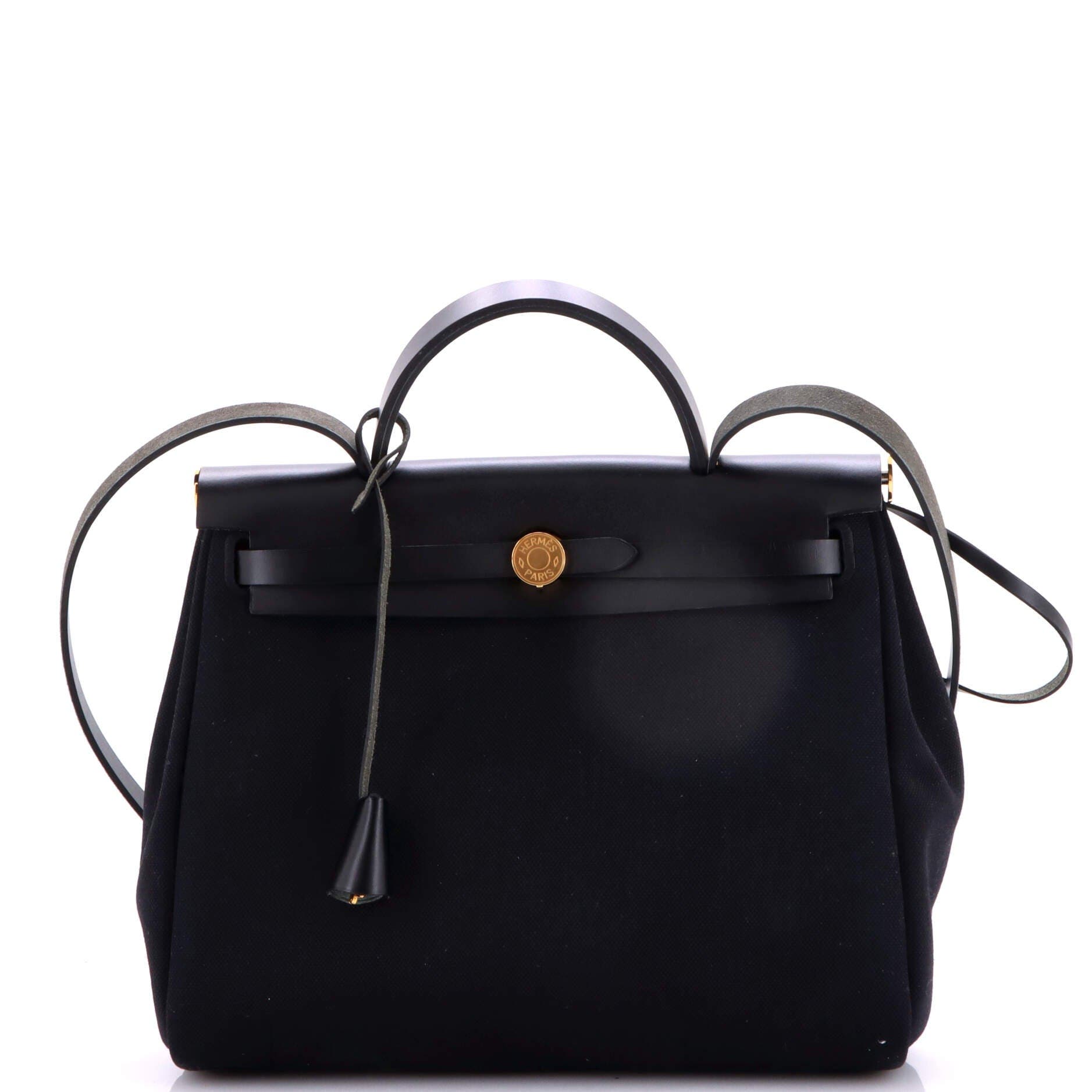 Herbag Zip Leather and Toile 31, Alternate, color, Black