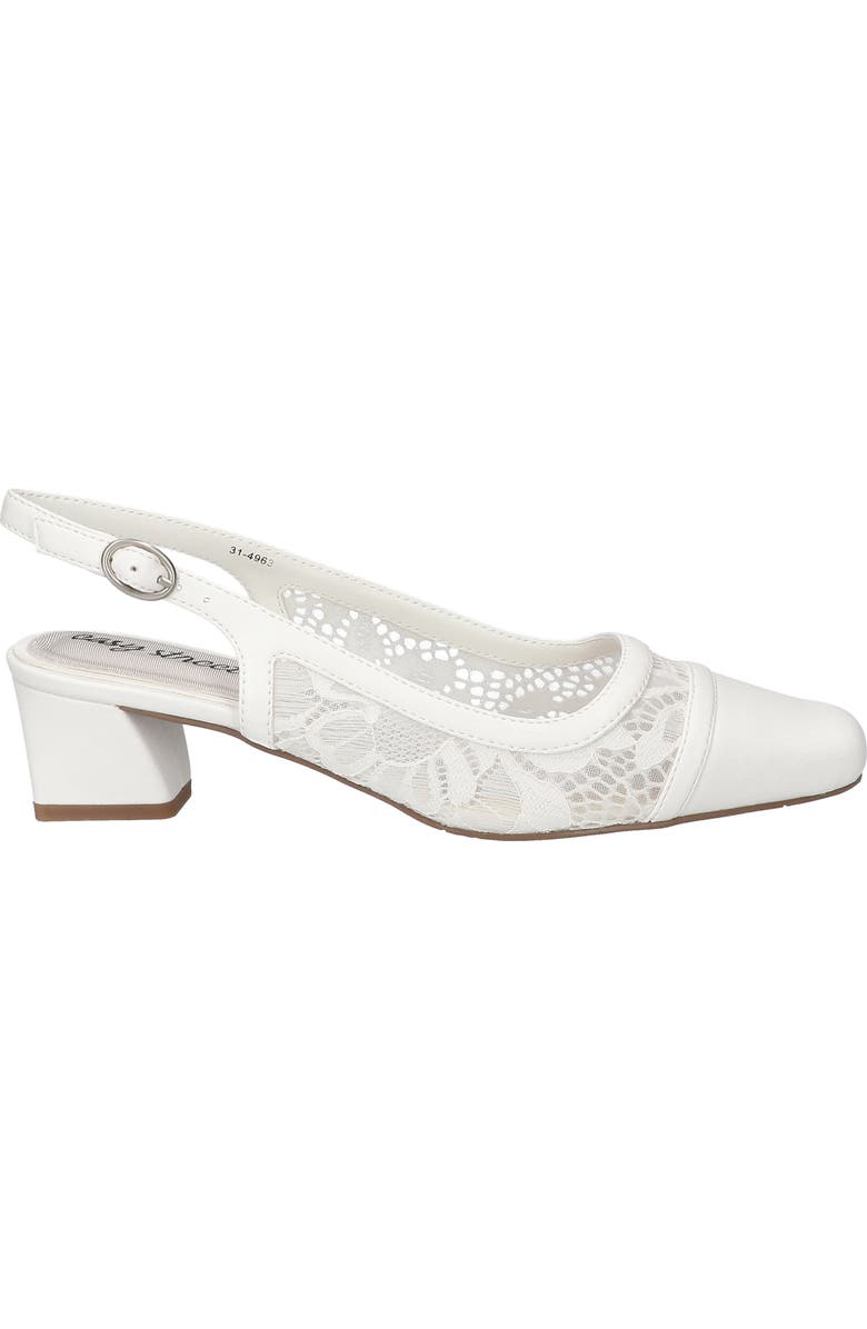 EASY STREET Fortune Square Toe Slingback Pump, Alternate, color, White